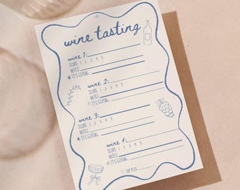 Wine Tasting Scorecard, Printable Wine Night Card, Girls Night In, Instant Download Wine Game Rating, Fun Wine Party Game, Wine Taste Sheet