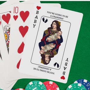 Annuncio di gravidanza con le carte da gioco della nonna / Serata di giochi con la nonna: rivelazione della gravidanza / Annuncio di diventare nonna / Annuncio di un bambino in famiglia