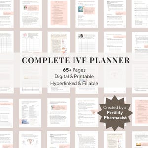 Pianificatore e diario per la fecondazione in vitro / Quaderno di lavoro per la fecondazione in vitro digitale e stampabile / PDF compilabile e con collegamenti ipertestuali / Ebook sulla fertilità / Registro di monitoraggio dei farmaci per la fecondazione in vitro
