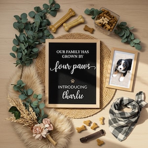 New Dog Announcement, Dog Adoption Template, New Puppy Social Media Reveal, New Pet Announcement, New Best Friend, Canva Editable, Dog Mom
