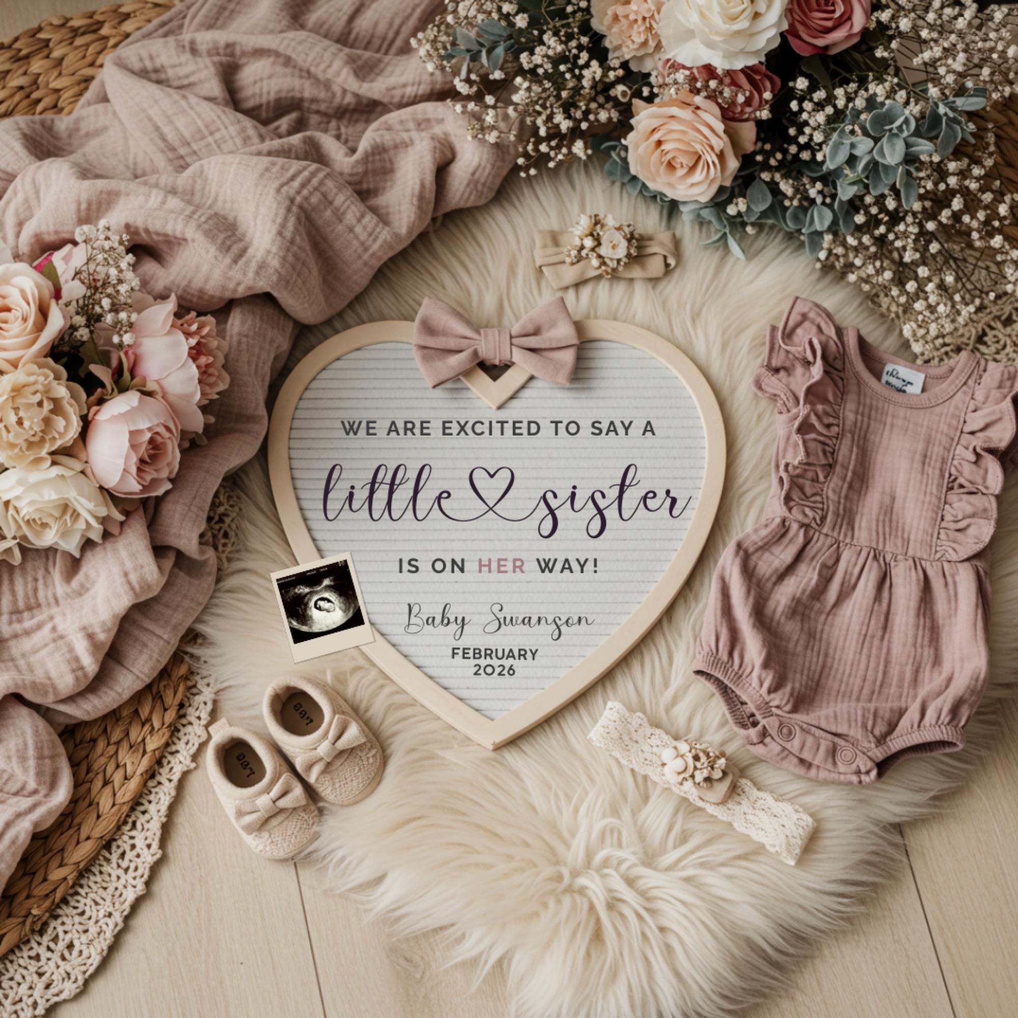 Carter's size 5 SISTER VIBES pregnancy announcement Siblings