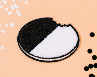 Black & White Cookie Chenille Patch