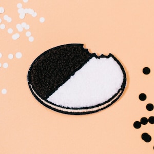 Black & White Cookie Chenille Patch