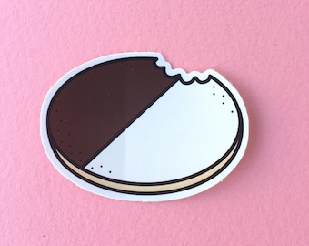 Black + White Cookie Stickers, Vinyl Sticker, Laptop Sticker, Water Bottle Sticker, Cute Sticker, Food Sticker, Phone Sticker