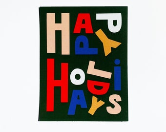 Happy Holidays Multi-Color Postcard