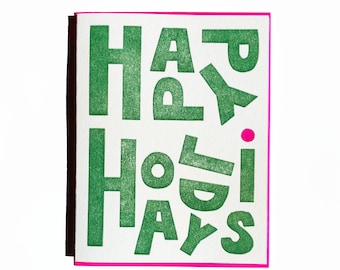 Happy Holidays Letterpress Greeting Card