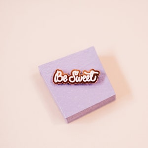 Be Sweet Enamel Pin Rose Gold & Gold image 2