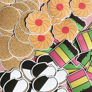 Italian Cookie Tray Sticker Pack, Vinyl Sticker, Laptop Sticker, Water Bottle Sticker, Cute Sticker, Food Sticker, Phone Sticker