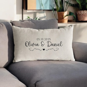 Personalized Couple Pillow, Custom Wedding Gift, Couple Name Cushion, Engagement Gift, Mr and Mrs Pillow, Custom Throw Pillow