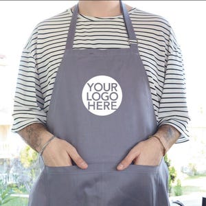 Personalize Business Logo Apron, Custom Company Logo Apron, Apron With Pockets, Barista Apron, Promotion Gift,Company Gift,Personalized Gift