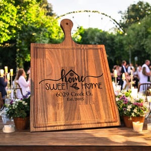 Home Sweet Home Cutting Board, Address Cutting Board, New Home Gift, Realtor Closing Gift, Housewarming Gift, Personalized Gifts, Home Gift