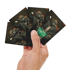 Gorilla-pokerkaarten - Leuke game-avond, ideaal voor pokerliefhebbers, uniek cadeau voor hem, vader, man, man, casinothemafeest, kaartspellen