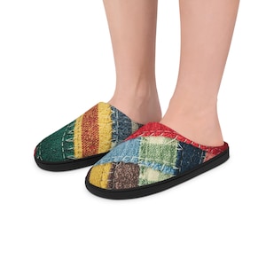 Quilted Slippers, Cozy House Shoes, Indoor Footwear, Comfortable Men&#39;s Slippers, Soft Sole Slippers for Him
