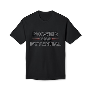 Graphic Tee, Power Your Potential logo T-shirt, Unisex Shirt, Made in US, Cool Graphic Tee, Edgy Logo Tee, Unique Graphic Tee, Stylish Logo