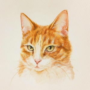 Personalized Pet Portrait for Mom, Heartfelt Mother’s Day Gift, Custom Cat Watercolor, Memorial Cat Portrait, Hand-Painted Cat Keepsake Gift