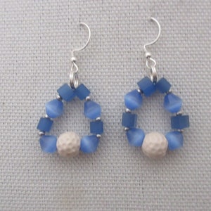 Small Ceramic Golf Earrings Sterling Silver Ear Wires
