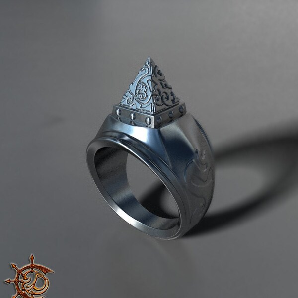 Tribal spike silver ring Free Shipping