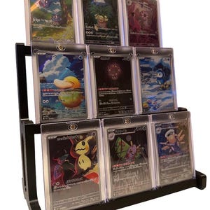magnetic pokemon card display CardStax Cases and Venusaur against a black background Magnetic Graded Card Display Case