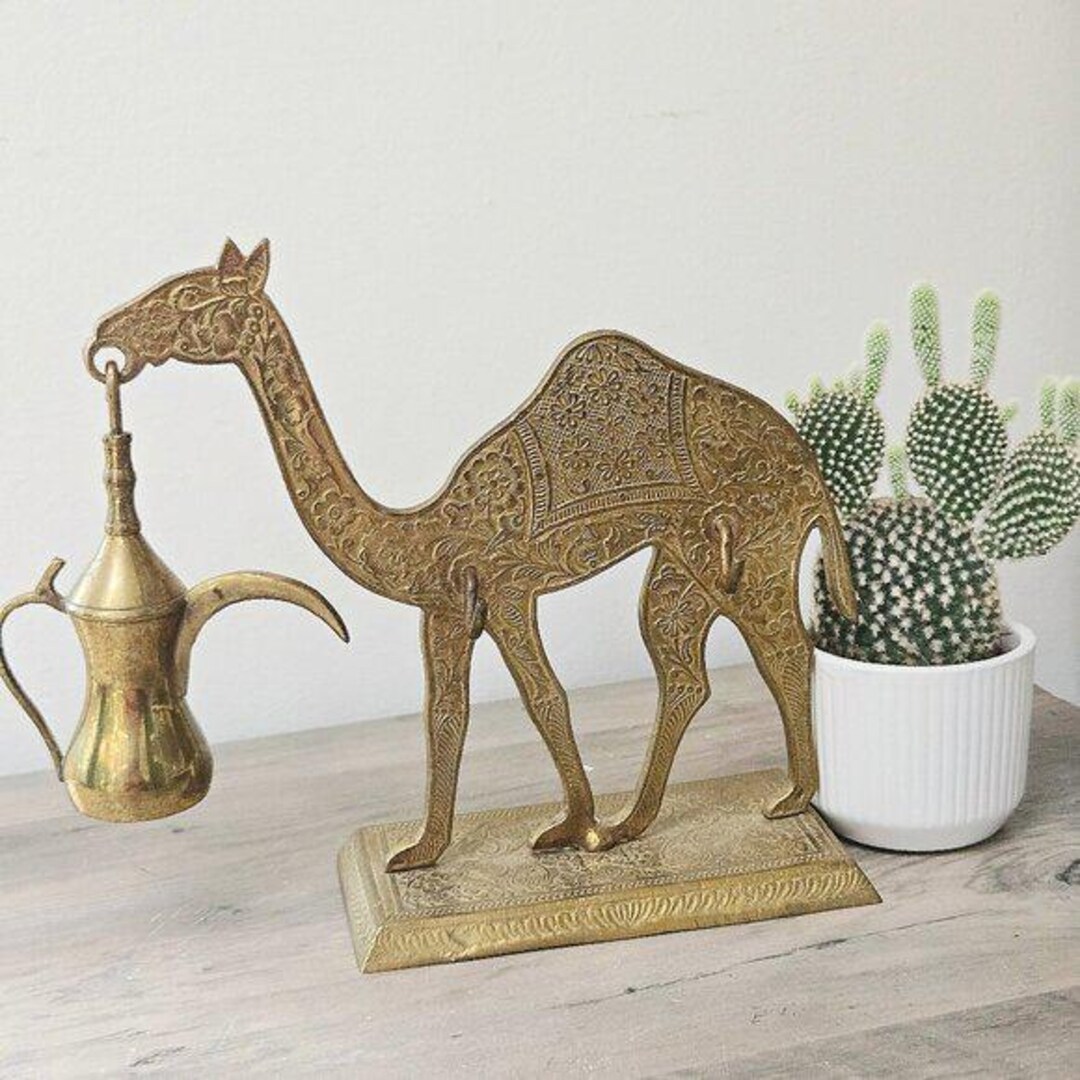 Etched Rack Vintage Brass Camel Hook Rack – Indian Etched | 1950s - Etsy