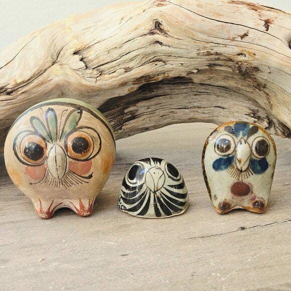 Vintage Tonalá Clay Owls - Set of 3 | 1960s