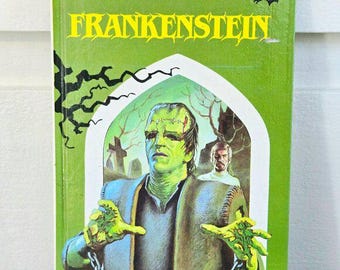 Vintage Illustrated Hardcover Frankenstein by Mary Shelley | 1980s