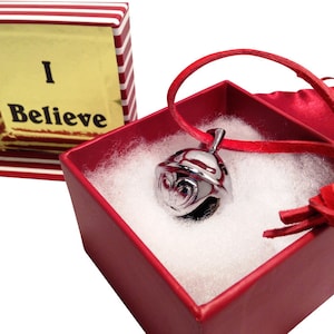 I Believe Real Silver Chrome Polar Classic Sleigh Bell Express in Elf Deco Box