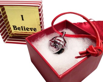 Creo que real Silver Chrome Polar Classic Sleigh Bell Express en Elf Deco Box