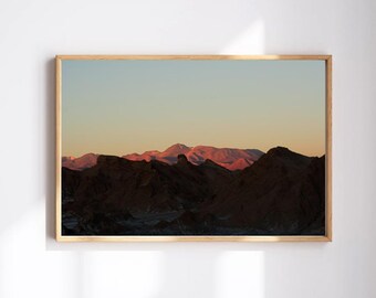 Chile, Atacama Desert - sunset landscape, aesthetic fine art print for walls. Original photo by Vera Sepúlveda