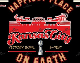 Happiest Place on Earth- Kansas City Chiefs Victory Bowl 3-Peat – Arrowhead Stadium Inspired – with and without Arrowhead  2 PNG files