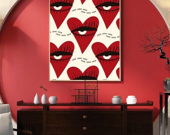 Amor Love Eye Druck - A1, A2, A3 und A4 Größen erhältlich