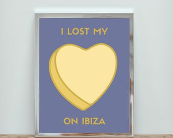 Ibiza Herz Print: Reiseposter, Insel Kunst (Digitaler Download)