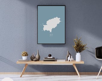 Ibiza Map Print - A1, A2, A3 und A4 Größen erhältlich