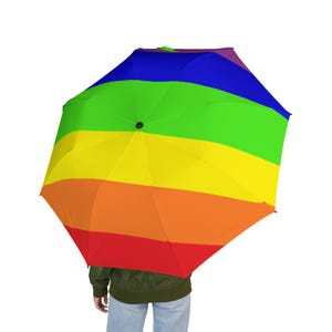 Colorful Pride Umbrella, Semi-Automatic Foldable Umbrella for Festivals, Pride Flag Umbrella, Gift for Friends, LGBTQ Gift Idea, Ally Gift