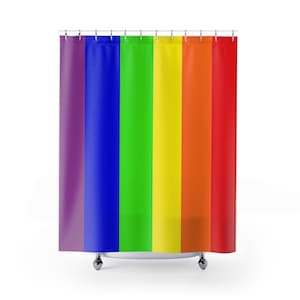 Pride Shower Curtain, Gift Idea For Friends, Rainbow Shower Curtain, Queer Shower Curtain, Rainbow Flag Shower Curtain, Pride Month Gift