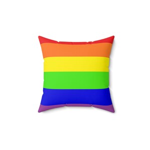 Pride Flag Pillow, Spun Polyester Square Pillow, LGBTQ Gift Idea, Pride Month Gift Idea, Gift Idea For Queer Friends, Home Decor Gift