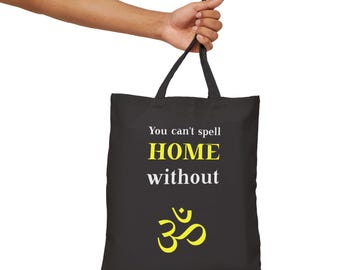 Bolsa de tela de algodón con el símbolo Om para el hogar, regalo para la atención plena