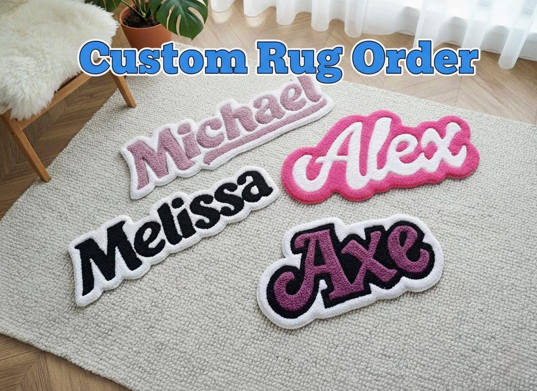 Greetings Rug Custom Name Handmade Tufted Rug | Personalized Unique Gift for Best ...
