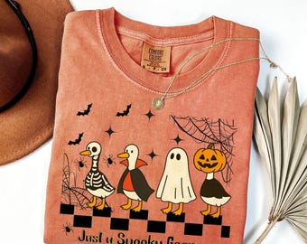 Gruselige Gans-Halloween-Shirt: Komfortfarben lustiges Herbst-T-Shirt
