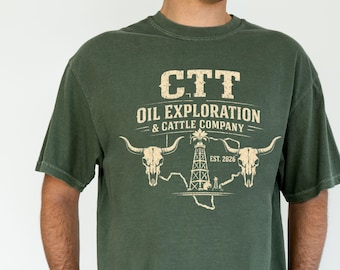 Comfort Colors Oilfield Ranch Graphic Tee, Western Workwear