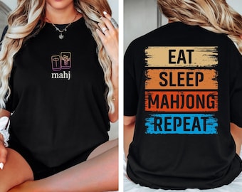 Mahjong Shirt Comfort Colors®, Mahj T-Shirt, Mahjong Gift, Vintage Wash Tee