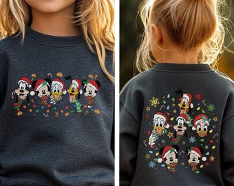 Sweat de Noël Mickey et Minnie, chemise des Fêtes Disney pour enfants