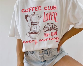 Comfort Colors Coffee Club Shirt: Retro Foodie Tee