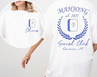 Custom Mahjong Social Club Shirt: Comfort Colors Personalized Tee