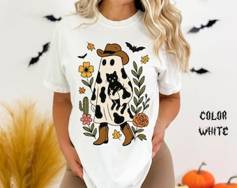 Cowboy Ghost Comfort Colors T-Shirt: Spooky Halloween Tee