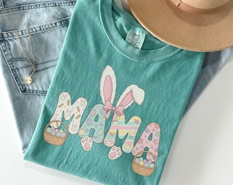 Easter Mama Bunny Shirt, Comfort Colors, Spring Outfit
