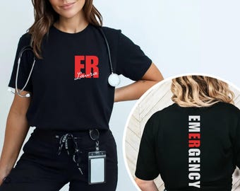 Personalized ER Nurse Comfort Colors Shirt, Custom Healthcare Gift
