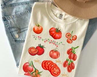 Tomato Shirt, Tomato Graphic Tee, Cottagecore Tomato Shirt, Botanical Garden Shirt, Vegetable Graphic Tee, Summer Garden Shirt