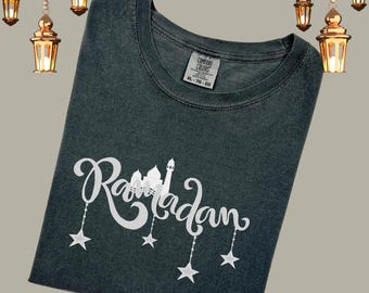 Camiseta Ramadan Mubarak Comfort Colors: Camisa Muçulmana para Família