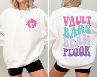 Personalized Gymnastics Sweatshirt: Custom Name, Girls Gymnast Gift