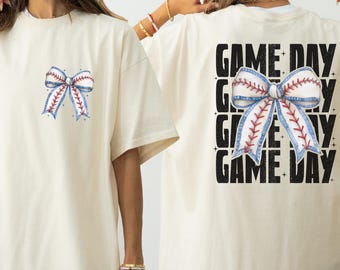 Coquette Baseball Mom T-Shirt: Game Day Bow Tee